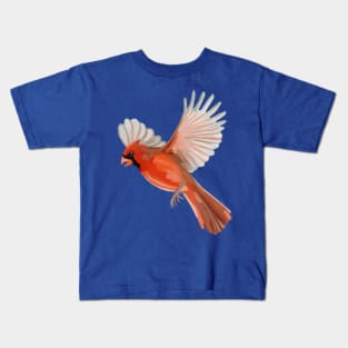 Flying Red Cardinal Illustration Kids T-Shirt